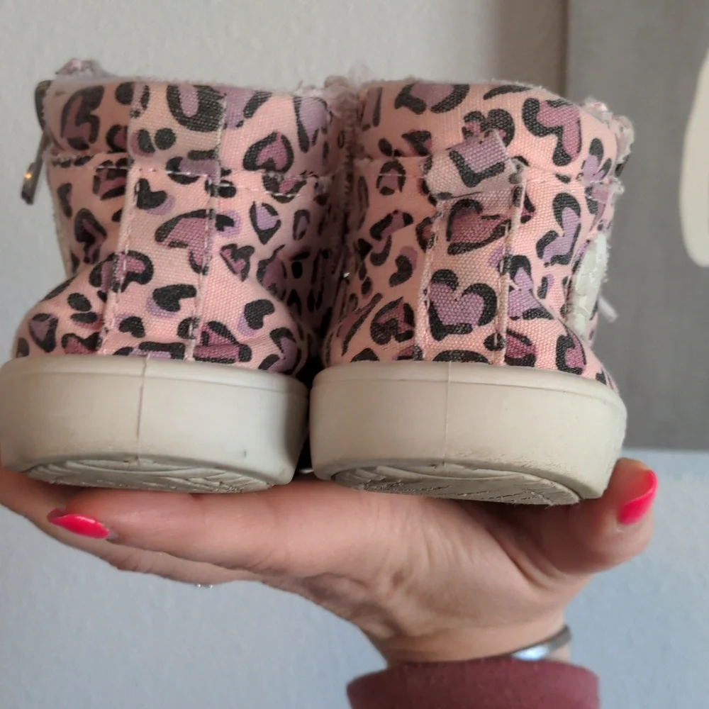 Blowfish Malibu Kids | Pink & Black Leopard Hearts Hi-Top Sneaker Size 9 - Picture 4 of 7